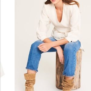 Ba&sh White Belted Top (6-8)